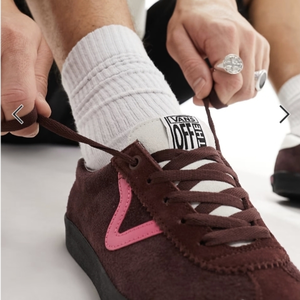 Vans Brown Sneakers with Pink Detail
